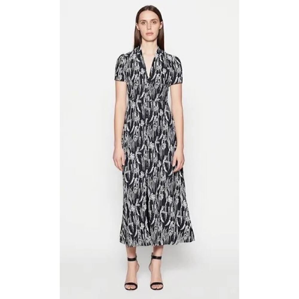Equipment Gaetan Floral Midi Dress Lined Button Up Dark Romantic Whimsigoth Sz 0